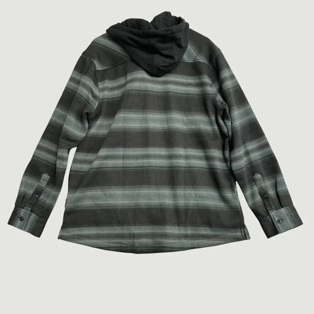 NEW Quiksilver Men's L  Hooded Flannel Shirt Jacket Plaid  G1408